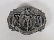 Vintage 1987 Bergamot Brass Works Live To Ride Ride To Live Biker Belt Buckle