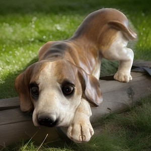 Vintage Beagle Dog Ceramic Figurine  9" Long