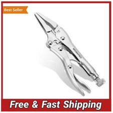 WORKPRO 4.5" Mini Long Nose Locking Pliers Chrome Vanadium Vise Grip Clamp Tool