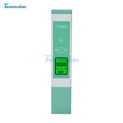 Multifunctional Water Quality Tester Smart Backlit LCD 3-in-1 Temperature/EC/TDS