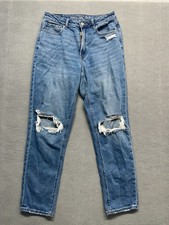 AMERICAN EAGLE Womens Distressed Mom Blue Jeans Size 6R CONFORT STRECH WAISTBAND
