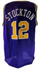 John Stockton HOF Signed Custom Hall of Fame Basketball Jersey Beckett 204287