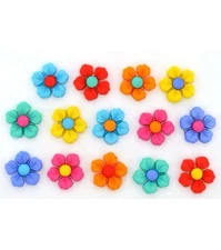 Dress It Up Step Into Spring Buttons - Shank Flower Floral Colorful Cute 128