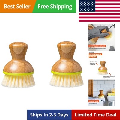 Bubble Up Bamboo Dish Brush Family Safe, Formaldehyde-Free Ergonomic Palm Scr...