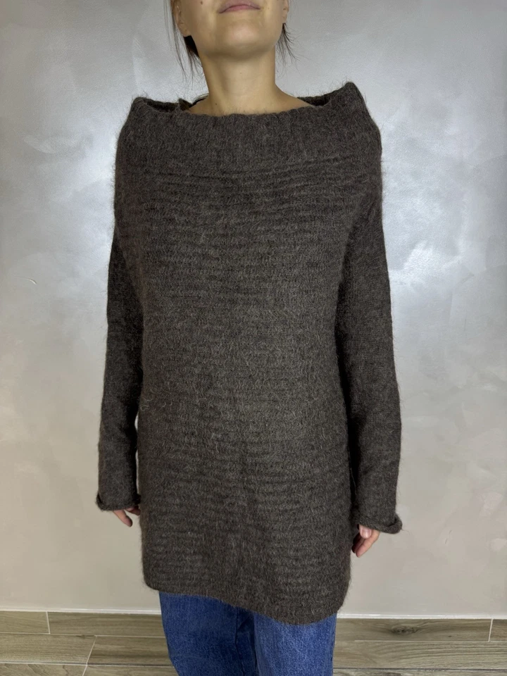 Suéter Sarah Pacini Vintage Mezcla Mohair Marrón Talla Única Auténtico Raro Foto 3 de 4