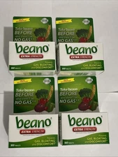 4 Pack Beano Extra Strength Food Enzyme Dietary Supplement Tablets 100 Each