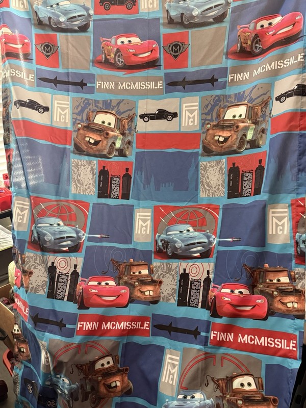 Vintage Disney Pixar Cars curtains Polyester set of 4 with tie backs
