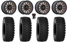Fuel Cycle 15" Wheels Bronze +10mm 37" ATX470 Tires Can-Am Commander Maverick