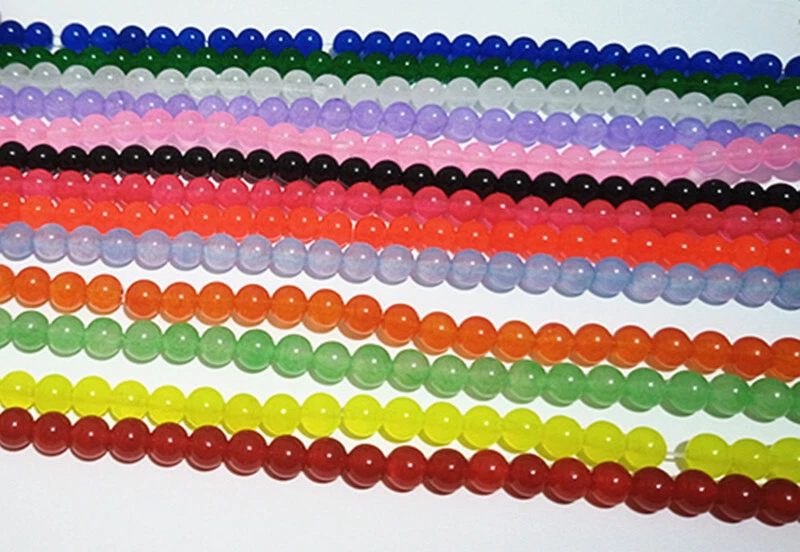 1filo/65pz perline pietre dure Giada naturale tinta 6mm bijoux