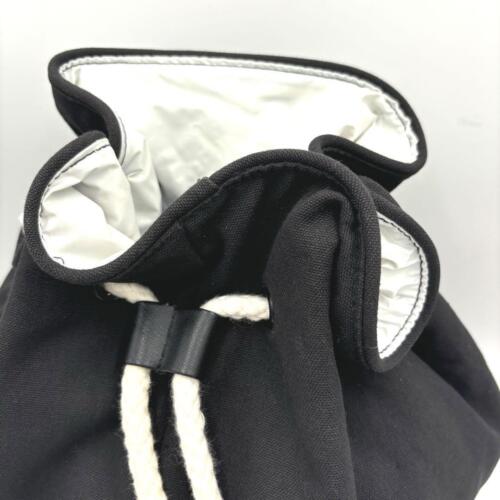 CHANEL Canvas Drawstring Bag Auth Black Medium Women France 113148 - Picture 4 of 9