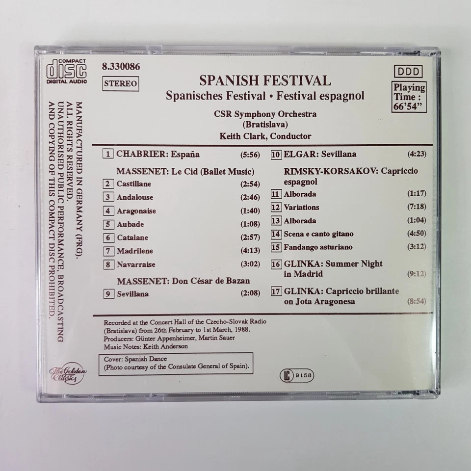 Festival Español España Capriccio Espagnol Keith Clark RSC Sinfonía Clásica CD Foto 3 de 4