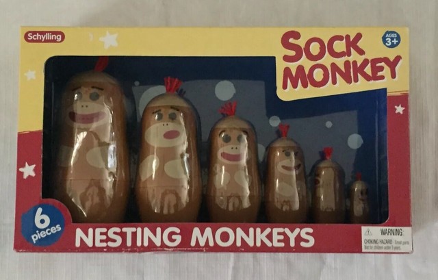 sock monkey nesting dolls