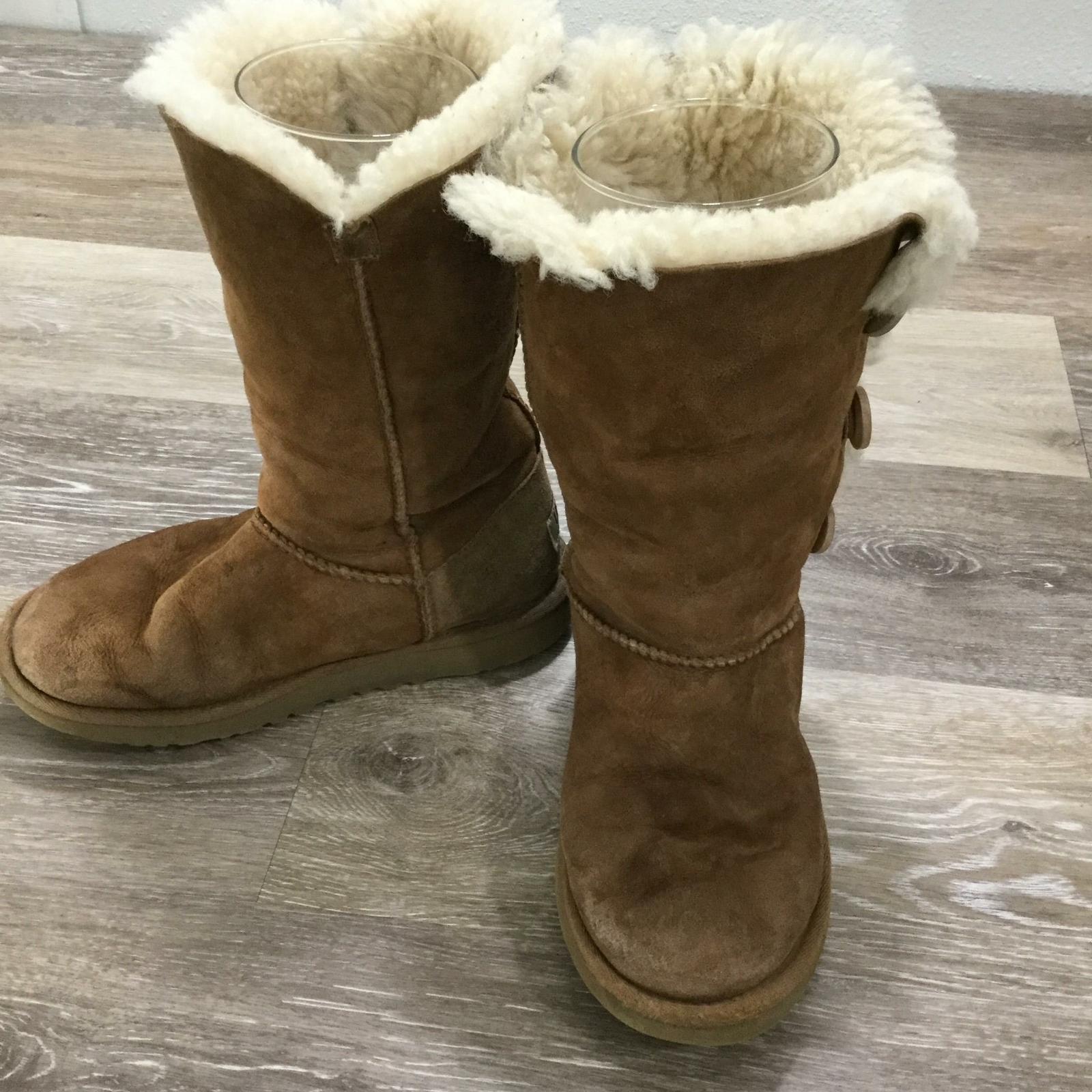 UGG Button & Loop Sherpa Lined Brown Classic Tall… - image 2