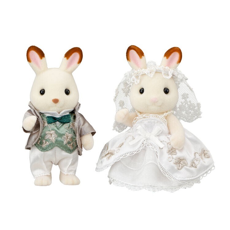 Sylvanian Families Happy Wedding Pair Rabbit Couple Doll Calico