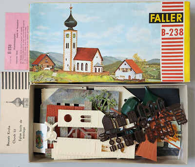 Faller AMS B-238 ~~ Dorfkirche mit auswechselbaren Turmdächern in OVP #DEZ3731