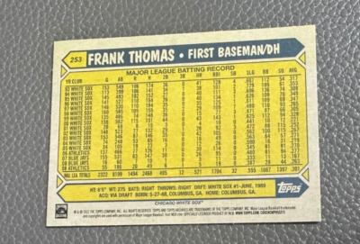 FRANK THOMAS 2022 TOPPS ARCHIVES #253 | eBay