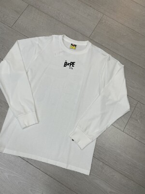 BAPE Bapesta Illustration Longsleeve White Tee | Size XXLarge2XL  A Bathing Ape