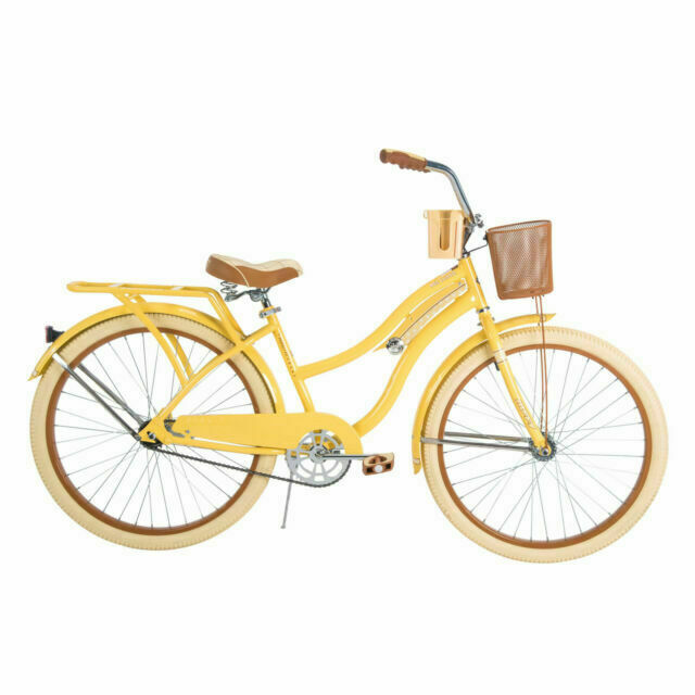 Huffy Nel Lusso Classic Cruiser Bike w/ Perfect Fit Frame, Women's, Yellow, 26