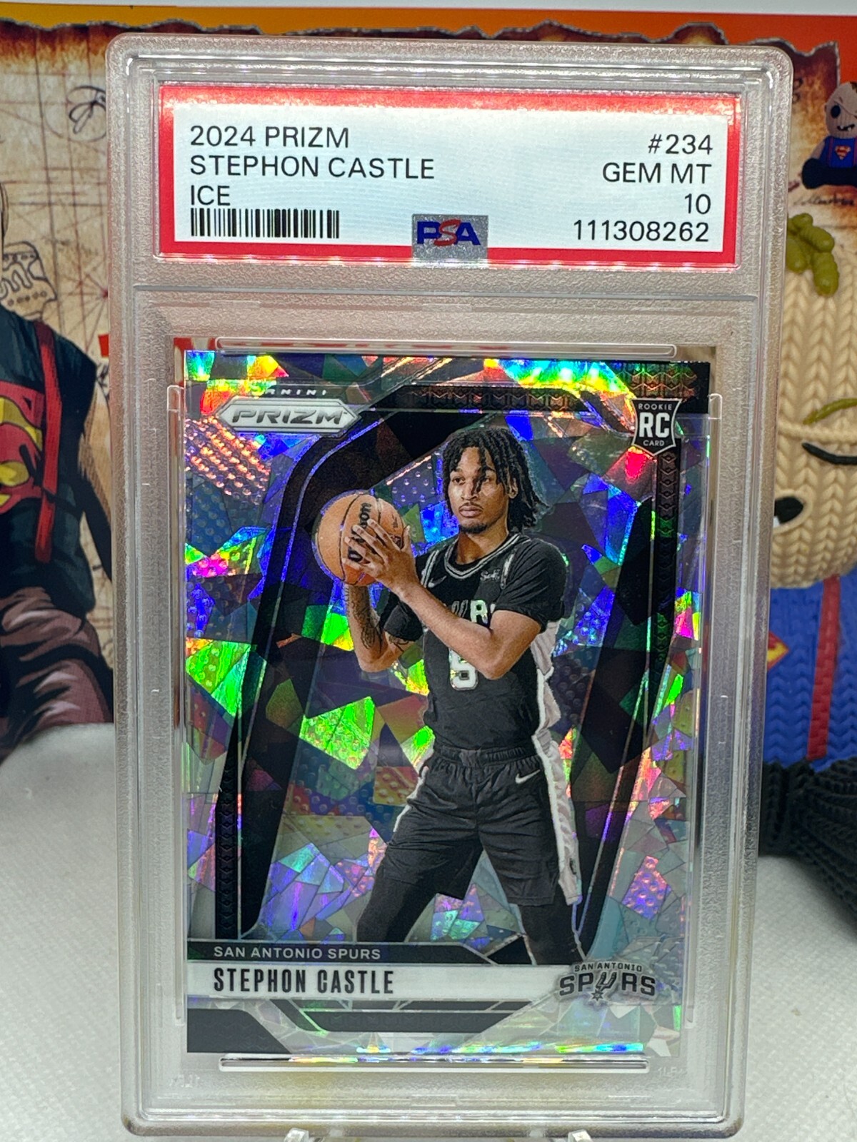 2024 Panini Prizm Stephon Castle #234 Cracked Ice Rookie RC !PSA 10! RoY