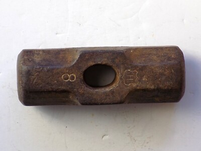 Vintage Hubbard & Co. 8lb Sledge Hammer Head  H Shield  Logo Blacksmith Railroad