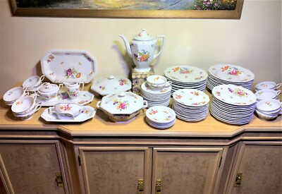 ROSENTHAL CONTINENTAL MARIA FLORAL V, 92 PCS - 12 COMPLETE PLACE