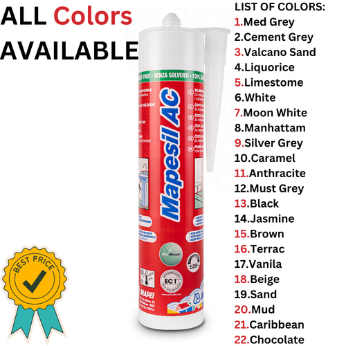 Mapei Mapesil AC Silicone Sealant 310ml ALL COLOURS AVAILABLE eBay