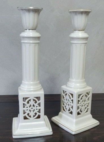 Lenox USA Pair of Candle Holder 14" tall RARE Vintage