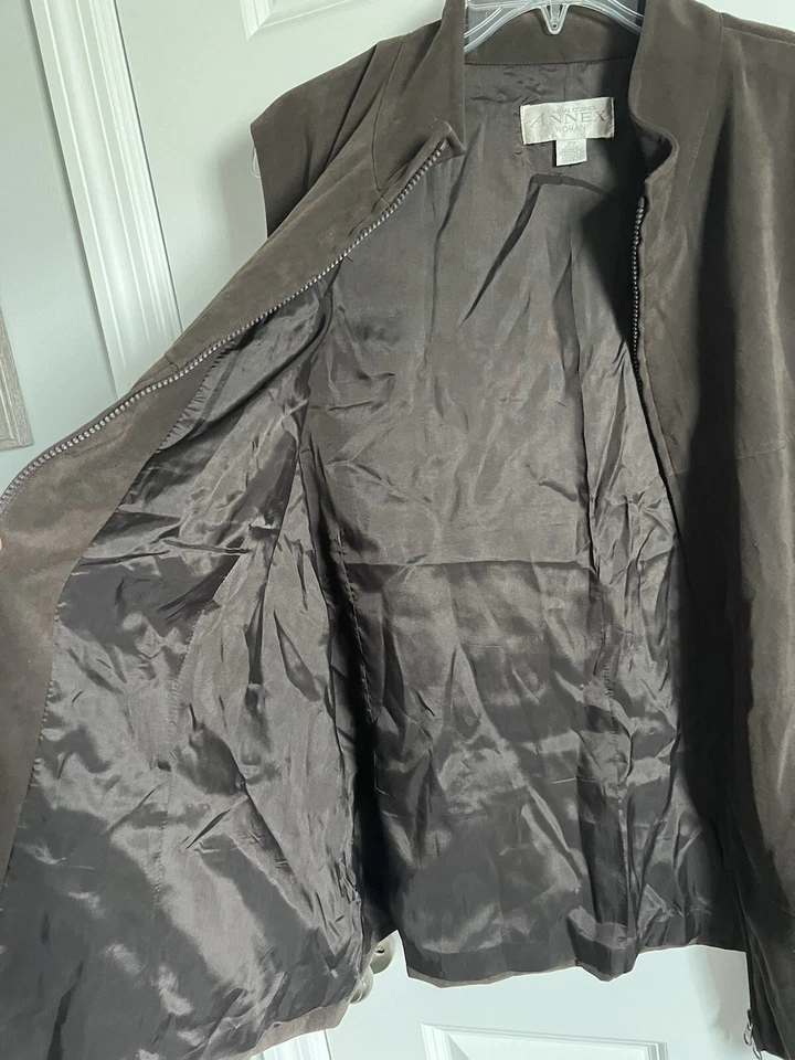 Chaleco Casual Corner Annex Mujer Marrón Cremallera Completa Talla 2X Foto 4 de 4