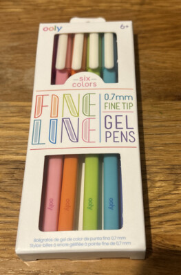 Ooly Fine Line farbiger Gelstift Set 6 Farben 0,7 mm feine Spitze Alter 6+