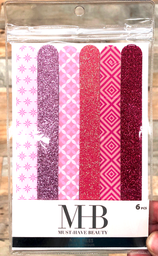 Must Have Beauty 2-Sided Designer Nail File Women's Manicure Pedicure - 6 Pack