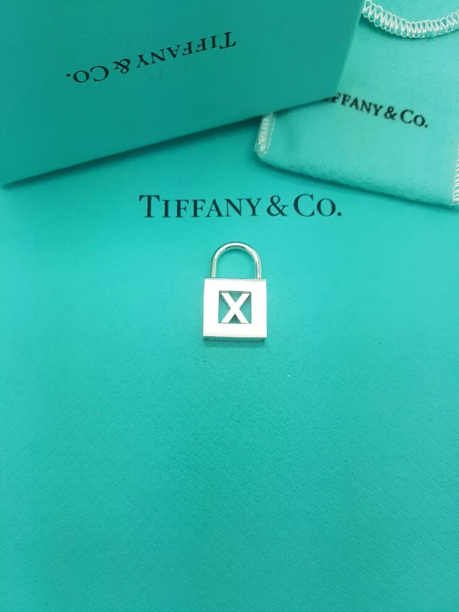 Tiffany & Co. Very Rare Silver Lock Padlock Letter X or Kiss Charm