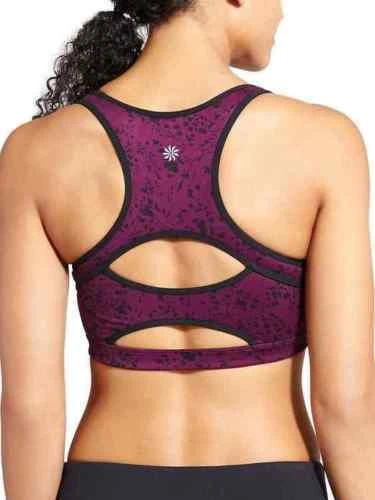 Athleta Floral Garden Double Dare Bra California Plum workout Sz XXS - Image 2 of 3
