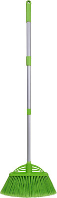 Three-Section Telescopic Aluminum Alloy Rod Long-Handled Broom（Green）