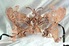 Luxury Butterfly Metal Venetian Masquerade Mask for Women M7147 Rose Gold