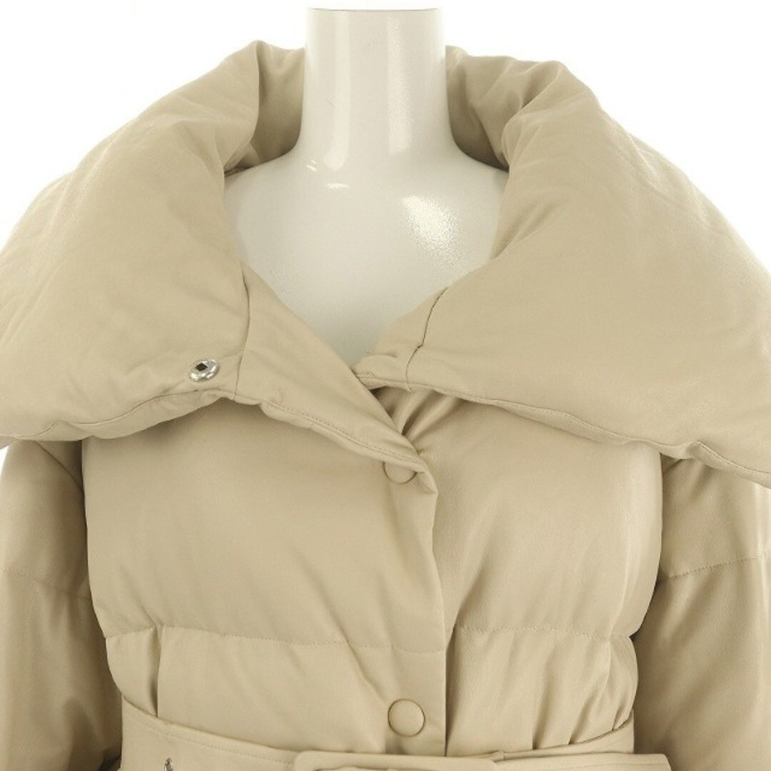 Herlipto Vegan Leather Shell Down Jacket Outerwear M Beige Herlipto Vegan Leather Shell Down Jacket Outerwear M Beige