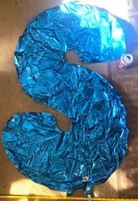 Balloon Giant Blue Letter S Birthday Foil Helium Balloon Party 44" x 30"