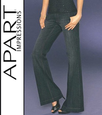 NEU EXTRAKLASSE WEITE SCHLAG JEANS L-GR. 34/68 APART schwarz black denim *511616