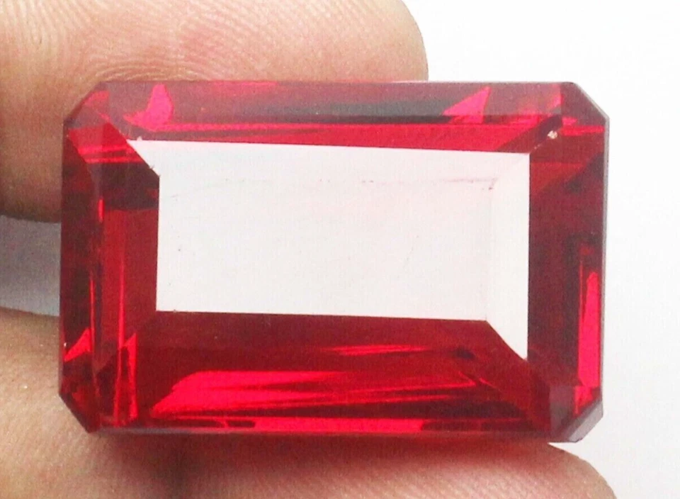 79.8 Ct. Mozambique Blood Red Ruby Emerald Cut Loose Gemstone for Ring & Pendant - Image 3 of 4