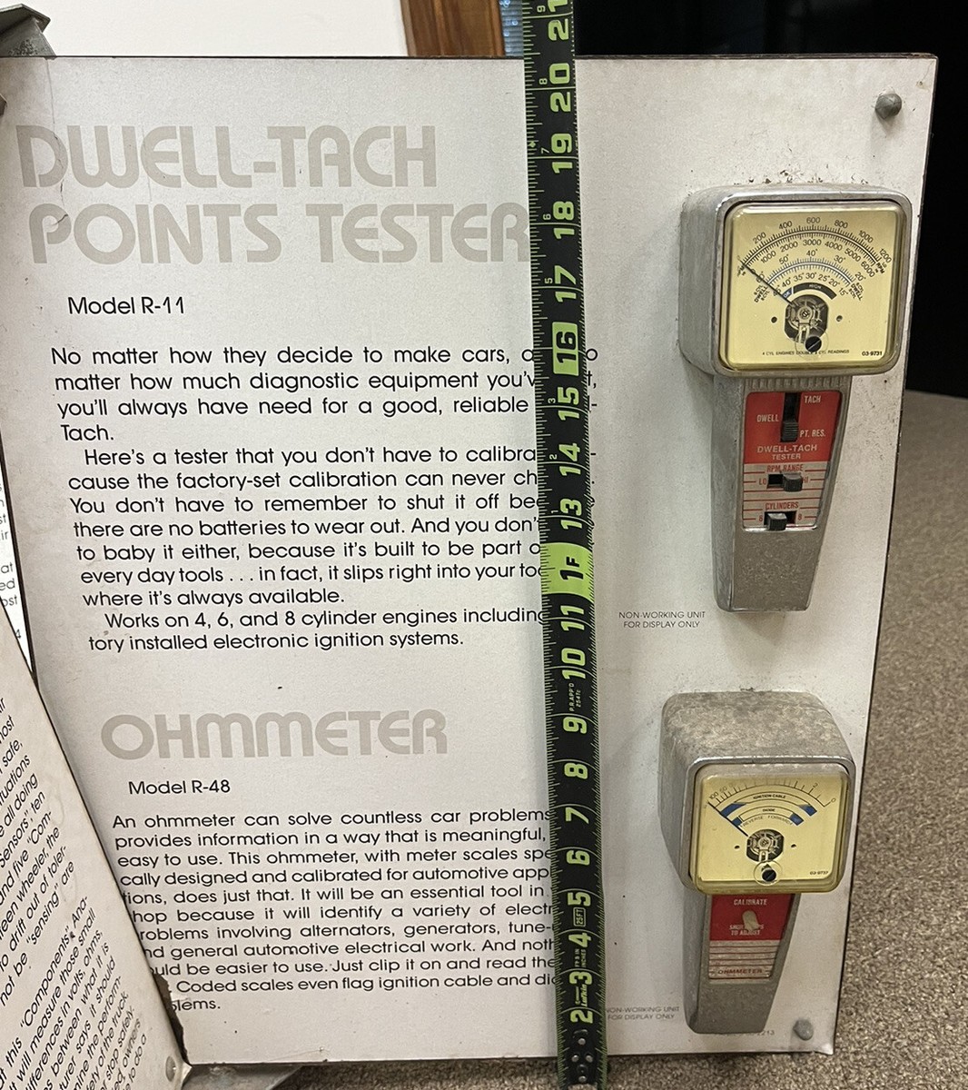 Vintage Automotive Tool Display. Vehicle Analyzer, Timing light