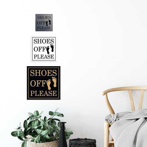 Square Shoes Off Please Wall or Door Sign Durable Sturdy Sign | Eye-Catching ... - Picture 3 of 6