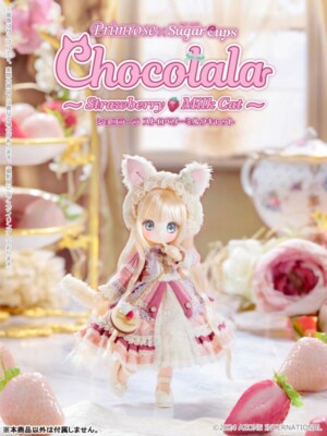 AZONE Primrose × Sugarcups Chocolala Strawberry Milk Cat Doll