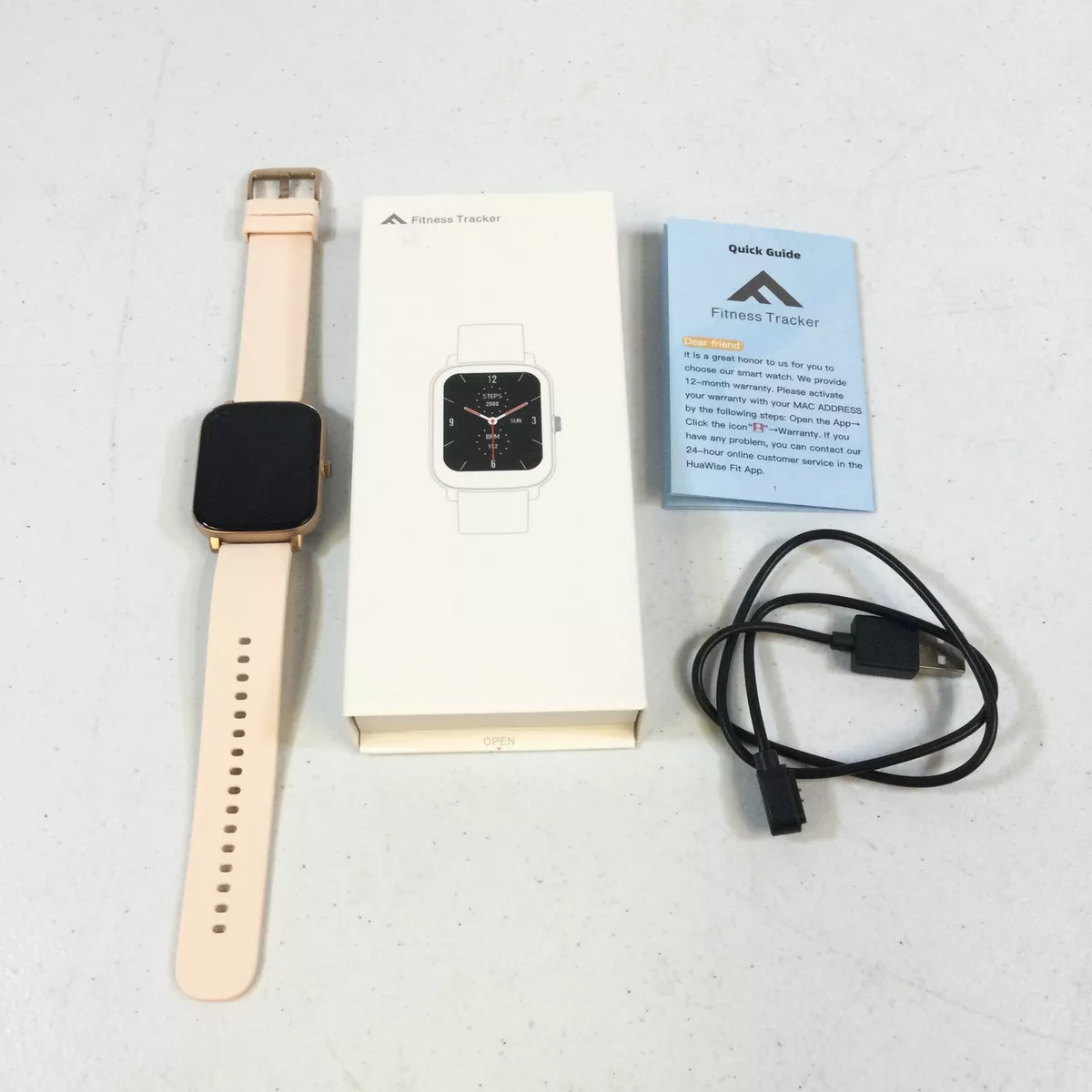 Huawise Fit P42 Womens Peach TFT Display Digital Fitness Tracker Smartwatch