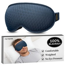 Weighted 3D Blackout Sleep Mask for Men, Zero Eye Pressure, Blue