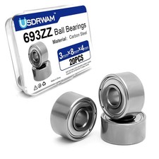 20Pcs 693ZZ Miniature Ball Bearings 3 8 4mm, High Speed Low Noise Double Shiel