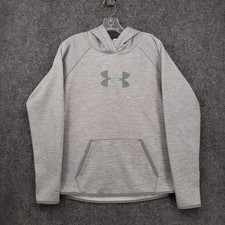 Under Armour Hoodie Womens L Large Gray Storm Sweatshirt Fleece Pullover Heather