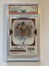 /20 KRIS BRYANT 2022 FLAWLESS USA RUBY GEMS CRACK BOTTOM RIGHT AUTO PSA 9 Cubs