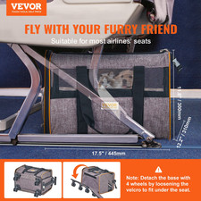 Cat Carrier with Wheels, Grey