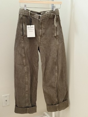Lemaire Olive Twisted Belted Jeans Denim Jacket Snowy Denim XXS