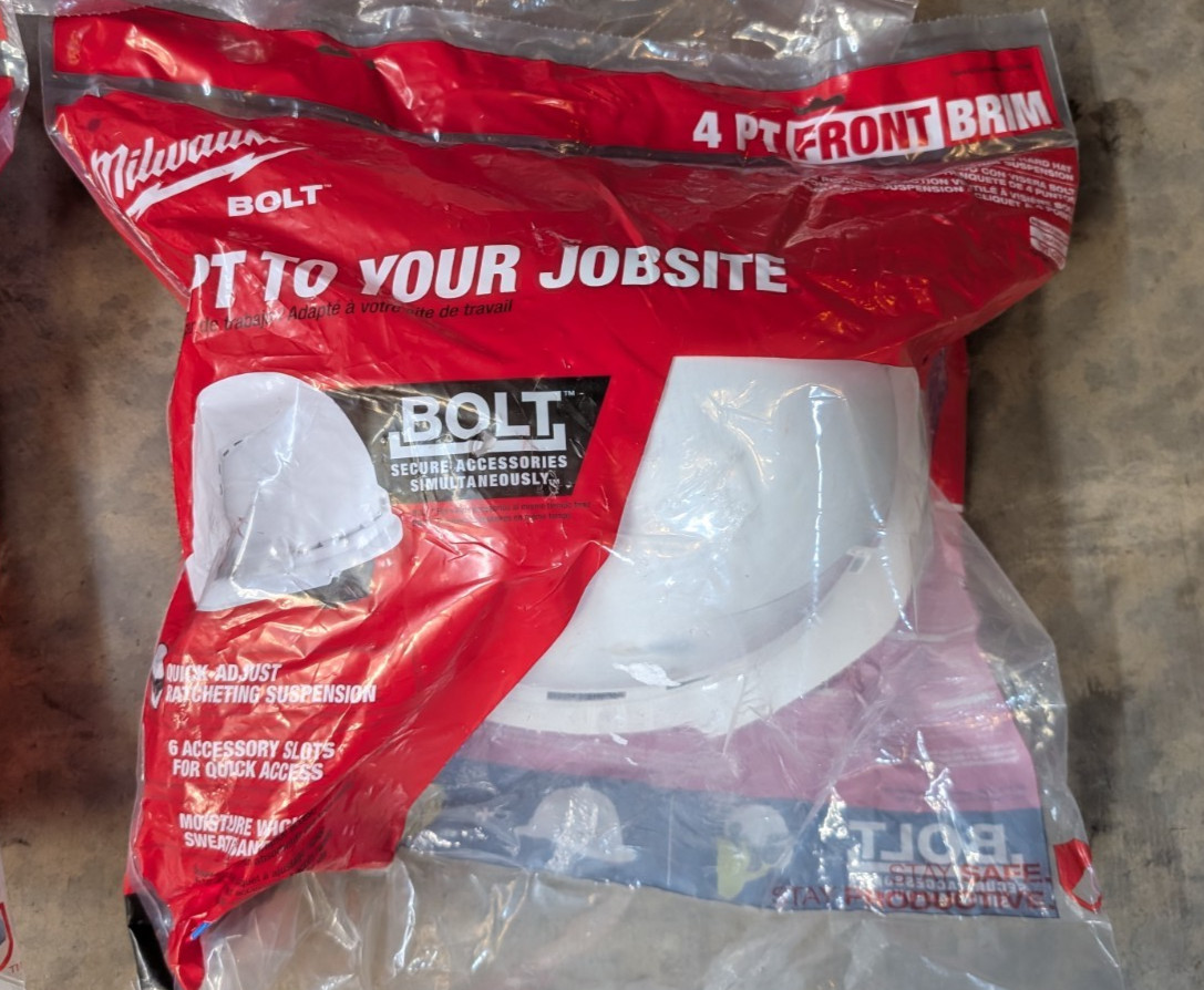 Milwaukee White Front Brim Vented Hard Hats- LOT OF 4 Hard Hats