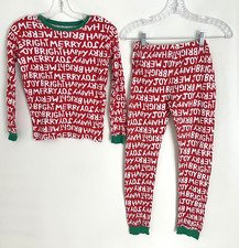 Carter's Christmas Holiday 2 Piece Pajama Set Red Merry Bright Joy Size 14
